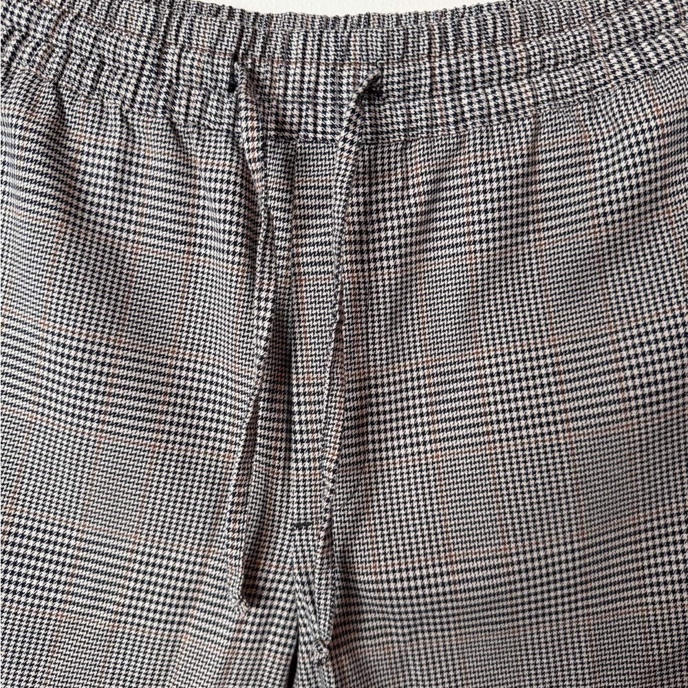 Gray Plaid Drawstring Men’s Pants - Picture 2 of 6